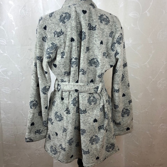VS Pink Gray Teddy Robe size XS/S - Picture 6 of 8